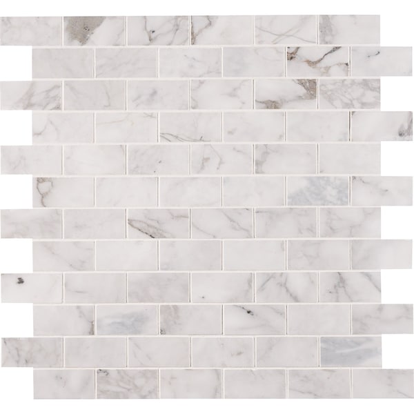 Calacatta Cressa SAMPLE Honed Marble Mesh-Mounted Mosaic Tile